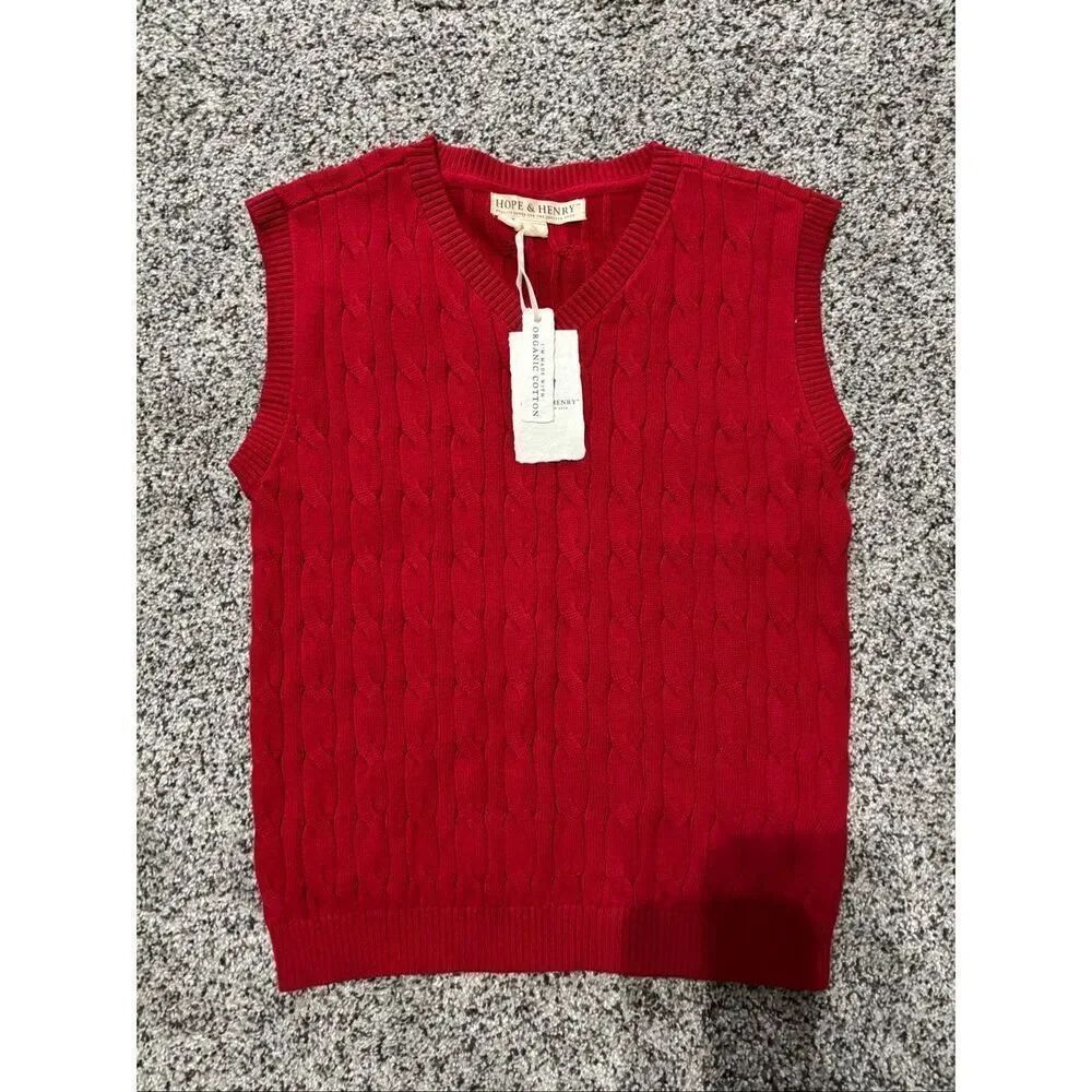 Hope & Honey Kids V-Neck Cable Sweater Vest